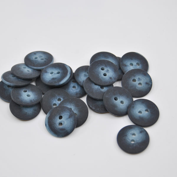 Button - Mottled Blue and Semi-Transparent - 18mm